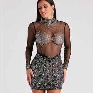 Rhinestone/Mesh Dress